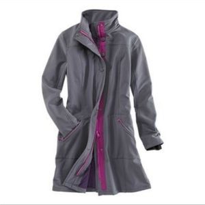 Title Nine NEO Gray Trench Coat Grey Purple Size Small